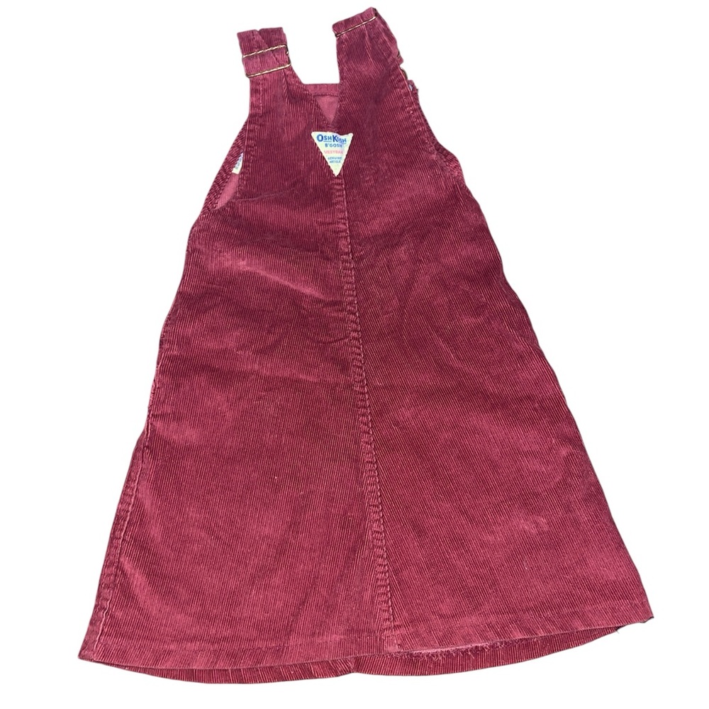 OshGosh B’Gosh overall vestbak vintage corduroy maroon fall girls 2t kids